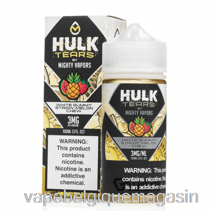 Vape Shop Bruxelles Gommeuse Blanche Paille Melon à Mâcher - Larmes De Hulk - 100 Ml 3 Mg